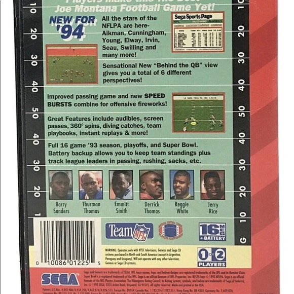 Sega Genesis Football Game NFL '94 Starring Joe Montana 1993 CIB TESTED COMPLETE - Picture 3 of 12